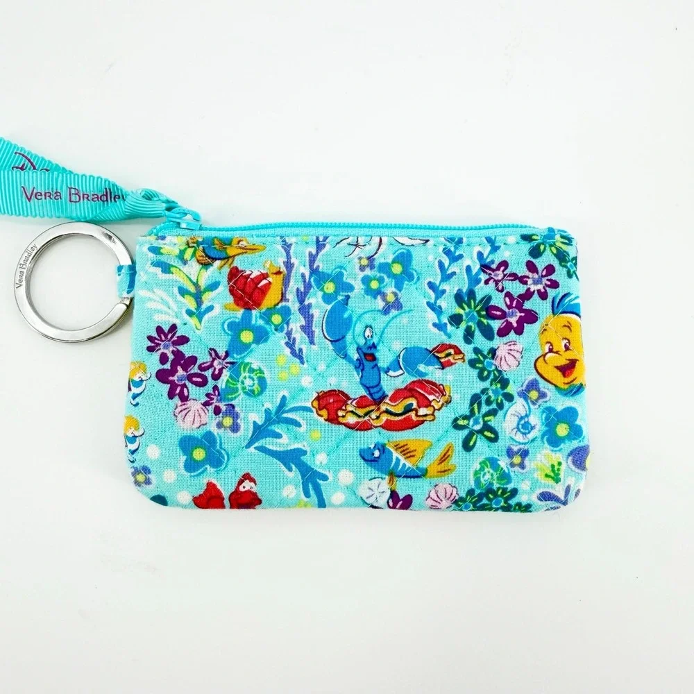 Vera Bradley Disney Little Mermaid Ariel Zip ID Case Wallet Retired EUC